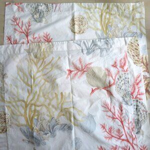 Pottery Barn Standard Pillow Shams Set of 2 ATLANTIC Coastal Coral Reef Cotton